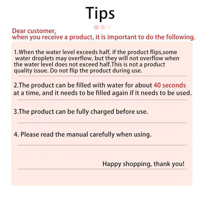 Electric Water Flosser & Jet Tip, 1 Set Portable Rechargeable Oral Irrigator for Home & Travel, Teeth Cleaning Device for Anxiety