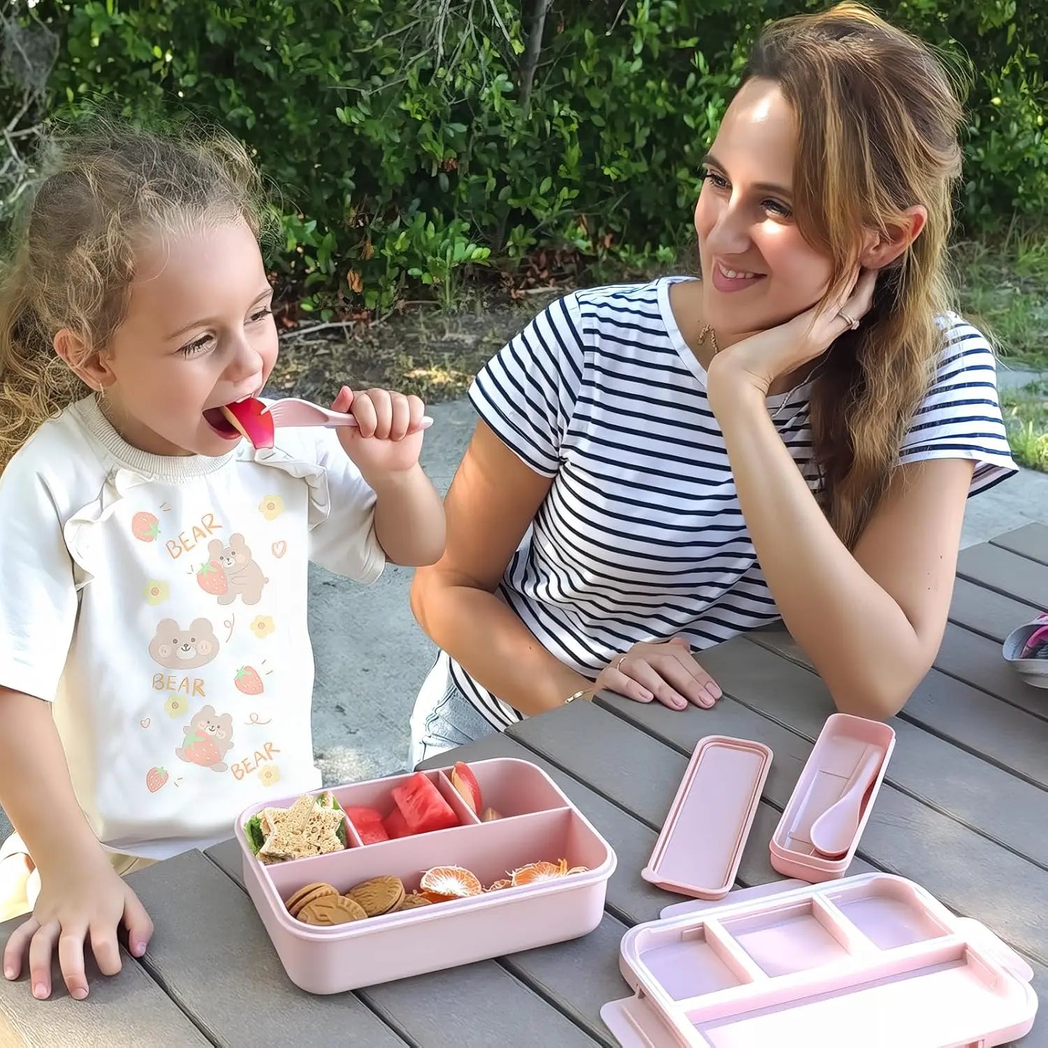 Bugucat 1300ML Leak-Proof Lunch Box with 4 Compartments for Kids & Adults - Bento Box for Boys Girls - Vesper Can Design - Ideal for Breakfast & Lunch - Includes Free Sauce Containers & Cutlery